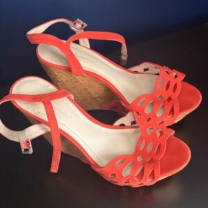 BCBGeneration Red Wedge Sandals